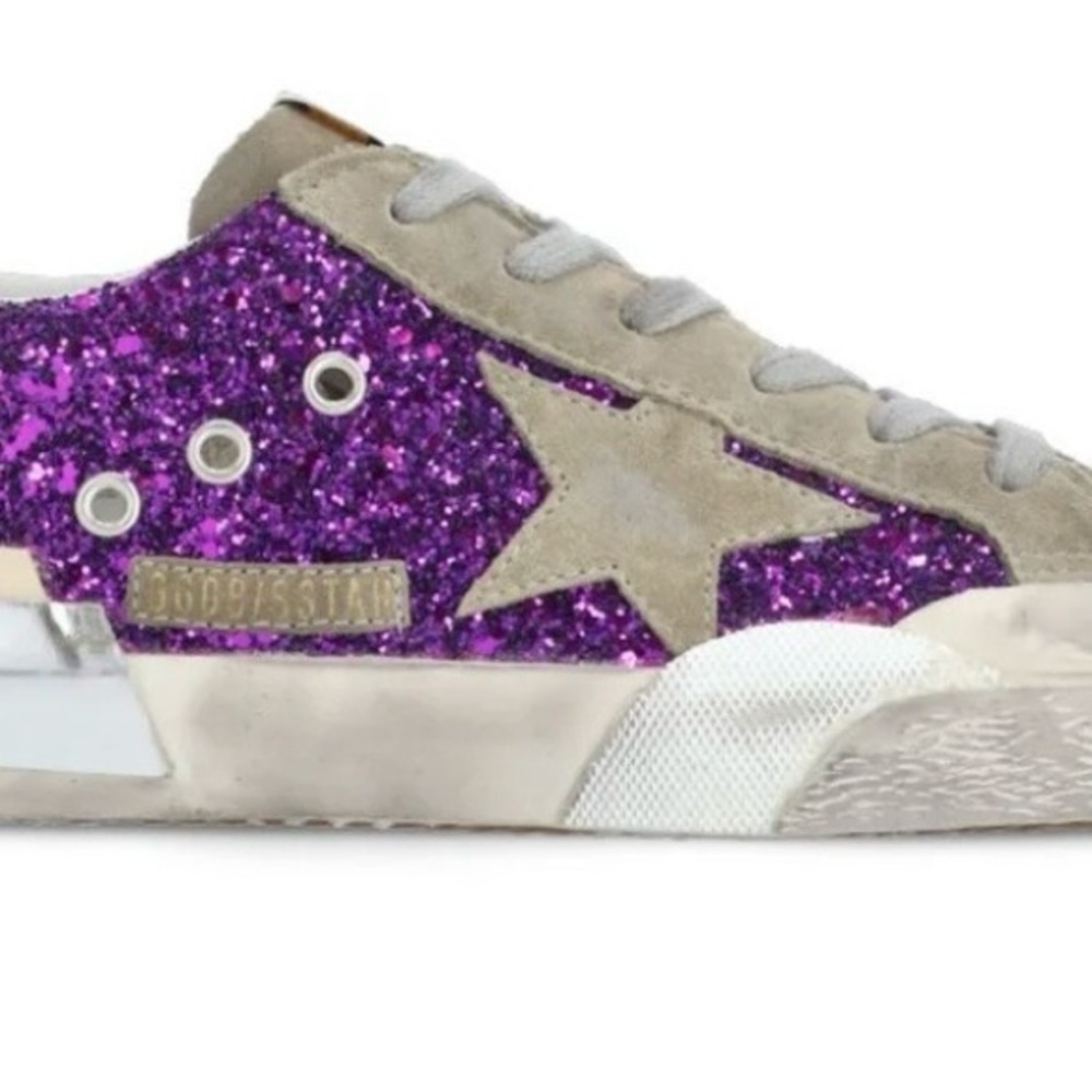 Golden Goose Deluxe Brand Glitter Lace-Up Sneakers shimmer sparkle tennis shoes